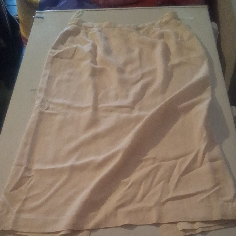 Marie St. Claire Vintage Beige Rayon Pencil Midi Skirt – Size 12. - Picture 2 of 6
